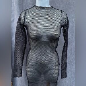 Sheer mesh dress see through bodycon costume women’s small
